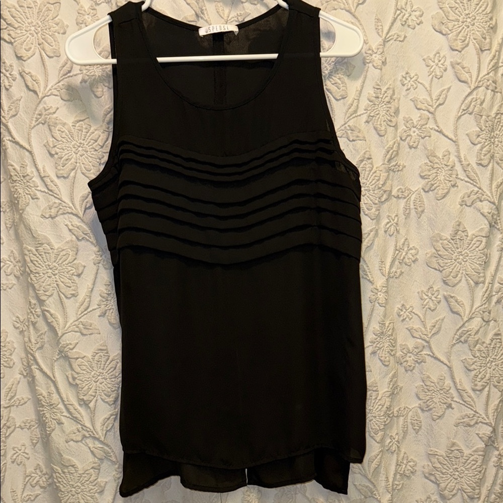 EUC Spence Elegant Black Sleeveless Top (205)